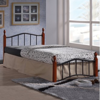ΚΡΕΒΑΤΙ ΜΕΤΑΛΛΟ ΞΥΛΟ LUCY HM301 90x190 εκ. HOMEMARKT