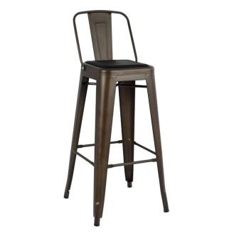 ΣΚΑΜΠΩ BAR MELITA RUSTY  &  ΚΑΘΙΣΜΑ PU ΜΑΥΡΟ HM8061.04 43x43x102,5 cm