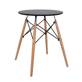 ΤΡΑΠΕΖΙ MINIMAL HM0060.02, ΜΑΥΡΟ, ΞΥΛΙΝΑ ΠΟΔΙΑ ΟΞΙΑ, Φ60X72Υ εκ.