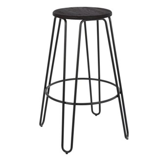 ΣΚΑΜΠΩ BAR ΜΕΤΑΛΛΙΚΟ Φ34Χ76Υεκ HM0089.22 KELLY WOOD ΜΑΥΡΟ ΜΑΤ 58x58x76Υ εκ.