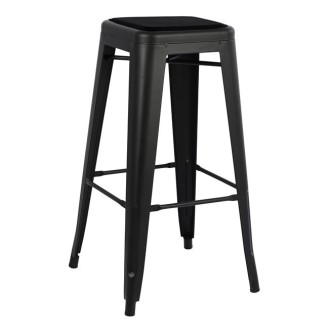 ΣΚΑΜΠΩ BAR MELITA ΜΑΥΡΟ ΜΑΤ  ΚΑΙ ΚΑΘΙΣΜΑ HM8060.22 43x43x76,5 cm