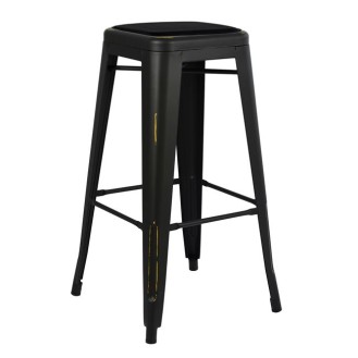 ΣΚΑΜΠΩ BAR MELITA ΜΑΥΡΗ ΠΑΤΙΝΑ  ΚΑΙ ΚΑΘΙΣΜΑ HM8060.40 43x43x76,5 cm