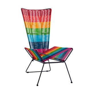 ΠΟΛΥΘΡΟΝΑ ΜΕΤΑΛΛΙΚΗ HM5491 ΜΕ WICKER MIX COLOUR 59x59x90 cm