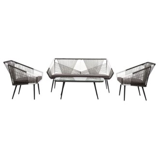 ΣΕΤ ΣΑΛΟΝΙΟΥ 4ΤΜΧ RATTAN HM5494 ΜE WICKER ΣΕ ΛΕΥΚΟ & ΓΚΡΙ ΣΕΤ ΣΑΛΟΝΙΟΥ 4ΤΜΧ RATTAN HM5494 ΜE WICKER ΣΕ ΛΕΥΚΟ & ΓΚΡΙ