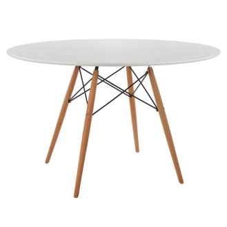 ΤΡΑΠΕΖΙ MINIMAL HM8454.01, ΛΕΥΚΟ, Φ120Χ75, ΞΥΛΙΝΑ ΠΟΔΙΑ ΟΞΙΑ