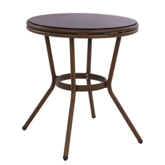 ΤΡΑΠΕΖΙ ΑΛΟΥΜΙΝΙΟΥ MOSES Φ70x76 εκ. BAMBOO LOOK HM5532.03 ΚΑΦΕ ΜΕ ΓΥΑΛΙ ΤΡΑΠΕΖΙ ΑΛΟΥΜΙΝΙΟΥ MOSES Φ70x76 εκ. BAMBOO LOOK HM5532.03 ΚΑΦΕ ΜΕ ΓΥΑΛΙ