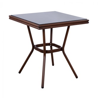 ΤΡΑΠΕΖΙ ΑΛΟΥΜΙΝΙΟΥ HARLOW 70X70X76 BAMBOO LOOK HM5568.03 ΚΑΦΕ ΜΕ ΓΥΑΛΙ ΤΡΑΠΕΖΙ ΑΛΟΥΜΙΝΙΟΥ HARLOW 70X70X76 BAMBOO LOOK HM5568.03 ΚΑΦΕ ΜΕ ΓΥΑΛΙ