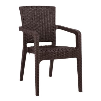 ΠΟΛΥΘΡΟΝΑ ΠΟΛΥΠΡΟΠΥΛΕΝΙΟΥ RATTAN HM5590.03 ΧΡΩΜΑ ΚΑΦΕ 58x55x87 cm.