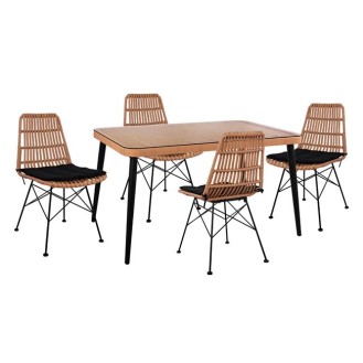 ΣΕΤ 5ΤΜΧ ALLEGRA WICKER ΜΕ ΤΡΑΠΕΖΙ 140X80Χ78Υ ΜΠΕΖ & ΜΑΥΡΟ ΧΡΩΜΑ HM10491 ΣΕΤ 5ΤΜΧ ALLEGRA WICKER ΜΕ ΤΡΑΠΕΖΙ 140X80Χ78Υ ΜΠΕΖ & ΜΑΥΡΟ ΧΡΩΜΑ HM10491