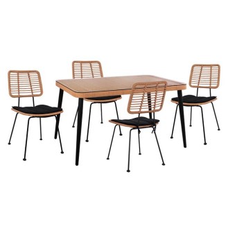 ΣΕΤ 5ΤΜΧ ALLEGRA WICKER ΜΕ ΤΡΑΠΕΖΙ 140X80Χ78Υ ΜΠΕΖ & ΜΑΥΡΟ ΧΡΩΜΑ HM10492 ΣΕΤ 5ΤΜΧ ALLEGRA WICKER ΜΕ ΤΡΑΠΕΖΙ 140X80Χ78Υ ΜΠΕΖ & ΜΑΥΡΟ ΧΡΩΜΑ HM10492