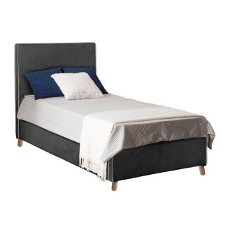 ΚΡΕΒΑΤΙ ALLIE 110x190 εκ.
 ΜΕ ΥΦΑΣΜΑ DARK GREY HM598