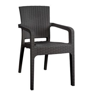 ΠΟΛΥΘΡΟΝΑ ΠΟΛΥΠΡΟΠΥΛΕΝΙΟΥ RATTAN HM5590.10 ΧΡΩΜΑ ΑΝΘΡΑΚΙ 58x55x87 cm.