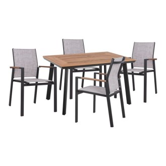ΣΕΤ 5 ΤΜΧ ΜΕ ΤΡΑΠΕΖΙ POLYWOOD& ΠΟΛΥΘΡΟΝΕΣ MILLER ΓΚΡΙ HM10503.20