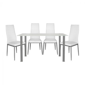 ΣΕΤ ΤΡΑΠΕΖΑΡΙΑ 5ΤΜΧ ΤΡΑΠΕΖΙ ALAN 120X70X75 & LADY ΛΕΥΚΕΣ HM10061.11