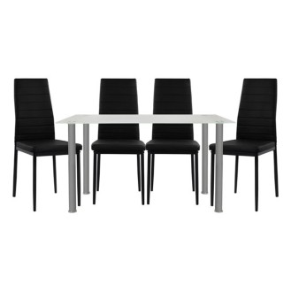 ΣΕΤ ΤΡΑΠΕΖΑΡΙΑ 5ΤΜΧ ΤΡΑΠΕΖΙ ALAN 120X70X75 & LADY ΜΑΥΡΕΣ HM10061.12
