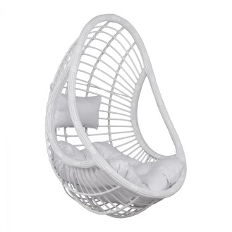 ΚΑΘΙΣΜΑ ΚΡΕΜΑΣΤΗΣ ΦΩΛΙΑΣ HM5541.03-Α ΜΕ ΛΕΥΚΟ WICKER & ΜΑΞΙΛΑΡΙΑ 93x85x123Υ εκ.