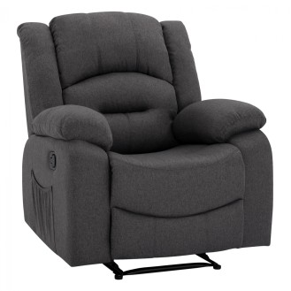 ΠΟΛΥΘΡΟΝΑ RELAX ΥΦΑΣΜΑ ΓΚΡΙ ΜΕ ΜΗΧΑΝΙΣΜΟ MASSAGE HM8317.10 90x90-154x100 εκ.
