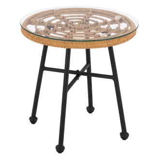 ΤΡΑΠΕΖΙ ΜΕΤΑΛΛΙΚΟ SPENCER HM5716 ΜΕ WICKER ΜΠΕΖ Φ48,5x51 εκ. ΤΡΑΠΕΖΙ ΜΕΤΑΛΛΙΚΟ SPENCER HM5716 ΜΕ WICKER ΜΠΕΖ Φ48,5x51 εκ.