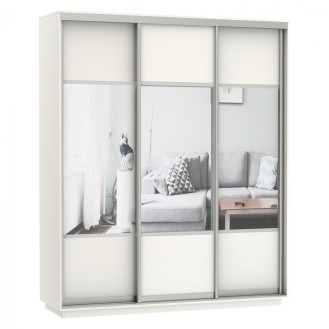 ΝΤΟΥΛΑΠΑ ΣΥΡΟΜΕΝΗ 3ΦΥΛΛΗ ΜΕ ΚΑΘΡΕΠΤΕΣ AMELIA HM2306.03 ΛΕΥΚΗ 180X60X220 εκ.