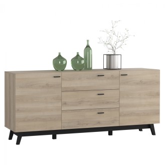 ΜΠΟΥΦΕΣ ΜΕΛΑΜΙΝΗΣ KIERAN HM8793 ΦΥΣΙΚΟ ΜΑΥΡΟ 199,5x41,6x82,4 εκ.