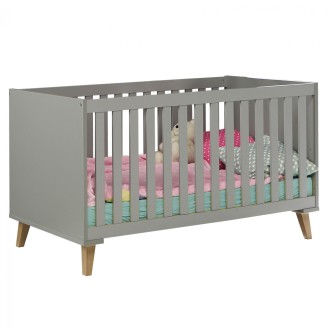 ΒΡΕΦΙΚΟ ΚΡΕΒΑΤΙ BAMBINI HM8841 ΑΝΟΙΧΤΟ ΓΚΡΙ ΦΥΣΙΚΟ 144,8 x76,9x83,4 εκ.