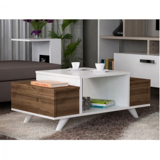 ΤΡΑΠΕΖΙ ΣΑΛΟΝΙΟΥ ZENNIE ΚΑΡΥΔΙ ΜΕ ΛΕΥΚΟ HM8982.01 90x60x43.8 εκ.