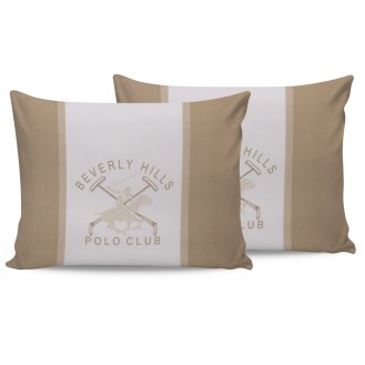 ΖΕΥΓΟΣ ΜΑΞ/ΗΚΕΣ 2ΤΜΧ BEVERLY HILLS POLO CLUB HM12010 ΜΠΕΖ ΛΕΥΚΟ 50x70 εκ. 176BHP0115