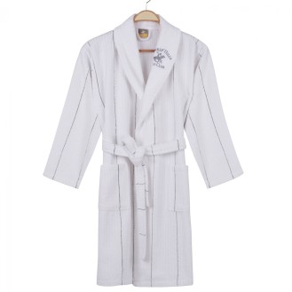 ΜΠΟΥΡΝΟΥΖΙ ΜΕ ΓΙΑΚΑ L / XL ΑΠΟ 98% ΒΑΜΒΑΚΙ HM12114 ΛΕΥΚΟ ΜΕ ΓΚΡΙ ΡΙΓΕΣ 355BHP1715 - L/XL