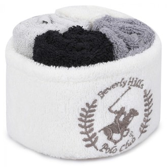ΠΕΤΣΕΤΕΣ ΛΑΒΕΤΑ 4ΤΜΧ BEVERLY HILLS POLO CLUB HM12124.02 ΜΑΥΡΟ ΓΚΡΙ ΛΕΥΚΟ 30x30 εκ. 355BHP0236
