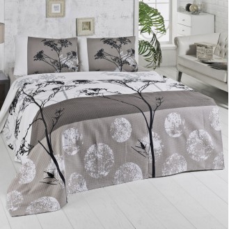 ΚΟΥΒΕΡΤΑ ΔΙΠΛΗ ΠΙΚΕ HM12129 ΓΚΡΙ ΛΕΥΚΟ ΜΠΕΖ FLORAL ΡΙΓΕ 200x230 εκ. ΚΟΥΒΕΡΤΑ ΔΙΠΛΗ ΠΙΚΕ HM12129 ΓΚΡΙ ΛΕΥΚΟ ΜΠΕΖ FLORAL ΡΙΓΕ 200x230 εκ.
