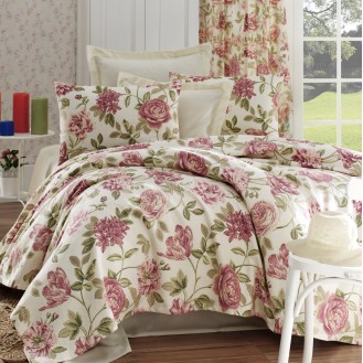 ΚΟΥΒΕΡΤΑ ΔΙΠΛΗ ΠΙΚΕ HM12130 ΕΚΡΟΥ ΡΟΖ FLORAL 200x235 εκ. ΚΟΥΒΕΡΤΑ ΔΙΠΛΗ ΠΙΚΕ HM12130 ΕΚΡΟΥ ΡΟΖ FLORAL 200x235 εκ.