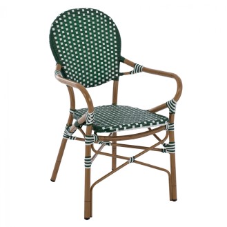 ΠΟΛΥΘΡΟΝΑ ΑΛΟΥΜΙΝΙΟΥ BAMBOO LOOK ΜΕ WICKER ΛΕΥΚΟ ΠΡΑΣΙΝΟ HM5793.01 56x59x98 εκ.