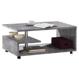 ΤΡΑΠΕΖΙ ΣΑΛΟΝΙΟΥ ΤΡΟΧΗΛΑΤΟ HM9013.03 ΓΚΡΙ CEMENT 105x60x45,6Υ εκ.