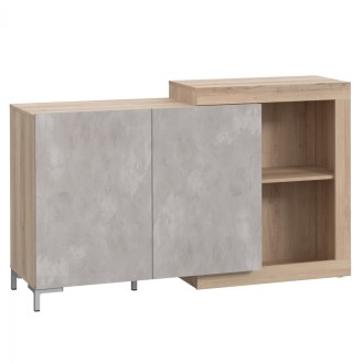 ΜΠΟΥΦΕΣ ΜΕΛΑΜΙΝΗΣ BARETT HM9021 ΔΡΥΣ ΓΚΡΙ CEMENT 145,9x41,1x87,8Υ εκ.