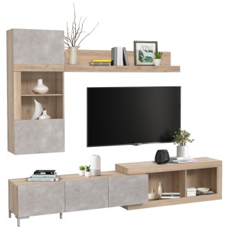 ΣΥΝΘΕΣΗ ΤΗΛΕΟΡΑΣΗΣ BARETT HM9022 ΔΡΥΣ ΓΚΡΙ CEMENT 201,7-270,6x42,6x200Υ εκ.