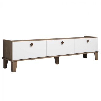 ΕΠΙΠΛΟ ΤΗΛΕΟΡΑΣΗΣ HM9104.01 ΛΕΥΚΟ NATURAL WOOD 178x34,6x44,8Y εκ.