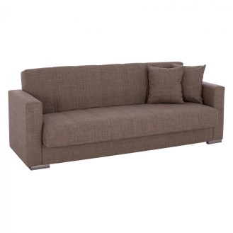 ΚΑΝΑΠΕΣ ΚΡΕΒΑΤΙ 3ΘΕΣΙΟΣ CARYLON HM3180.02 ΜΕ ΑΠΟΘΗΚΕΥΤΙΚΟ ΧΩΡΟ ΚΑΦΕ 214x85x78 εκ.