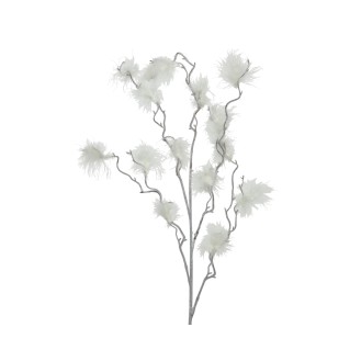 Κλαδί με χιονισμένο άνθος λευκό L18.00-W3.00-H110.00cm Τεμάχιο 
